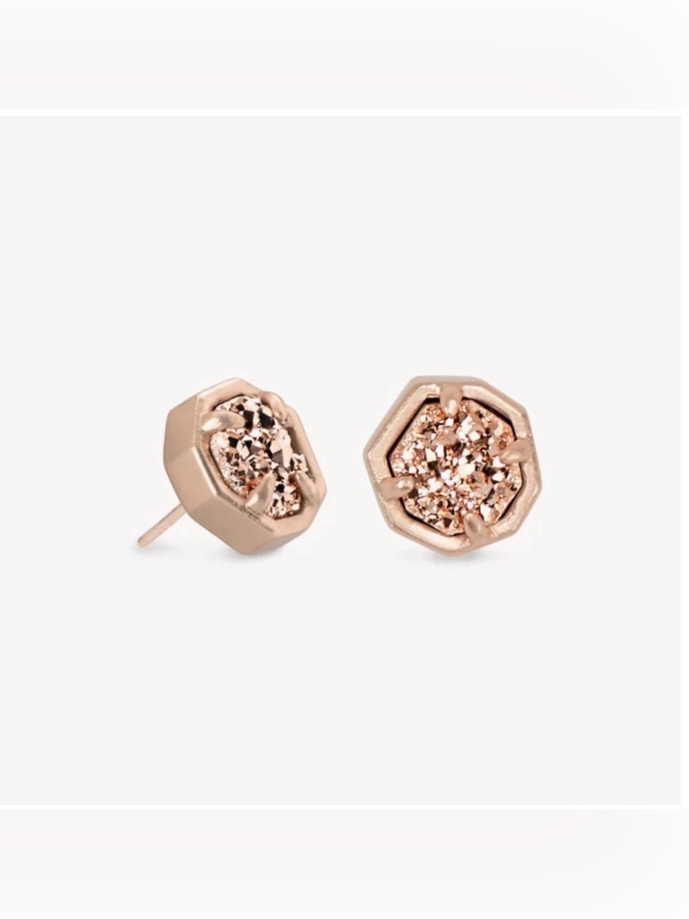 Kendra Scott Nola Stud Earrings in Rose Gold Drusy NWT
